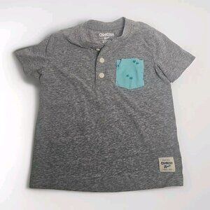 OshKosh B'gosh Short Sleeve T-Shirt Boys Size 2T/2A Palms Tropical Pocket.